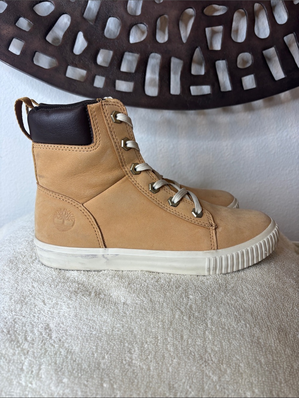 🤎 Timberland Skyla Bay 6-Inch Boots Women’s 7 Wheat Nubuck Lace Up A2C3S 🤎 - Picture 5 of 13